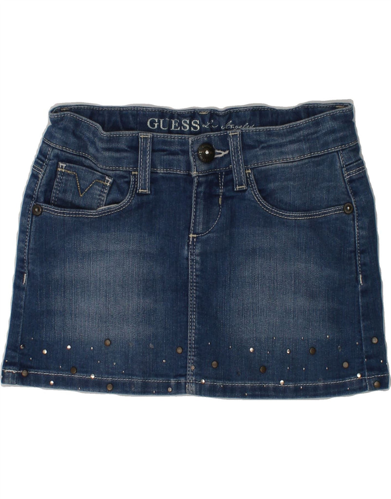 GUESS Girls Los Angeles Denim Skirt 5-6 Years W22  Navy Blue Cotton | Vintage Guess | Thrift | Second-Hand Guess | Used Clothing | Messina Hembry 