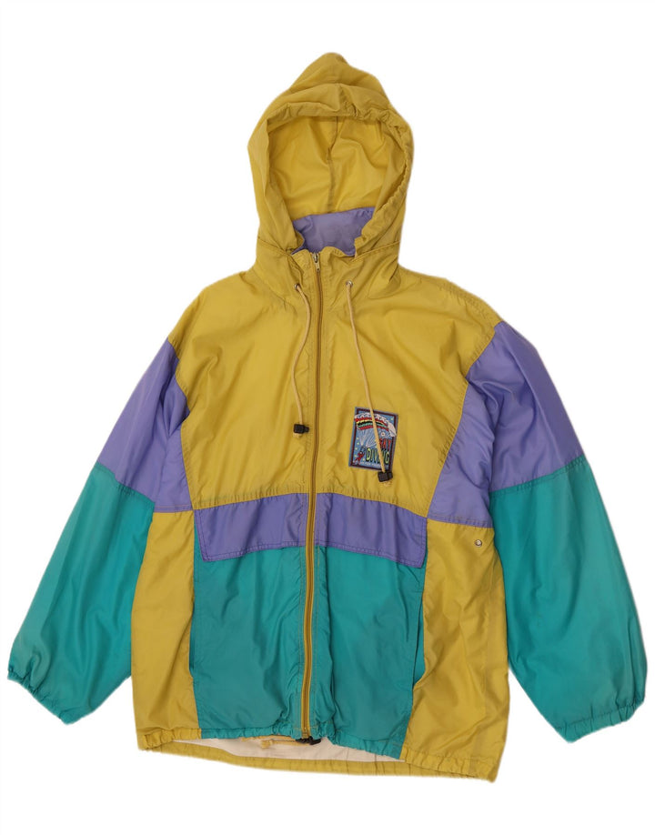 Marcel Clair Mens Hooded Rain Jacket EU 46 Small Multicoloured Colourblock