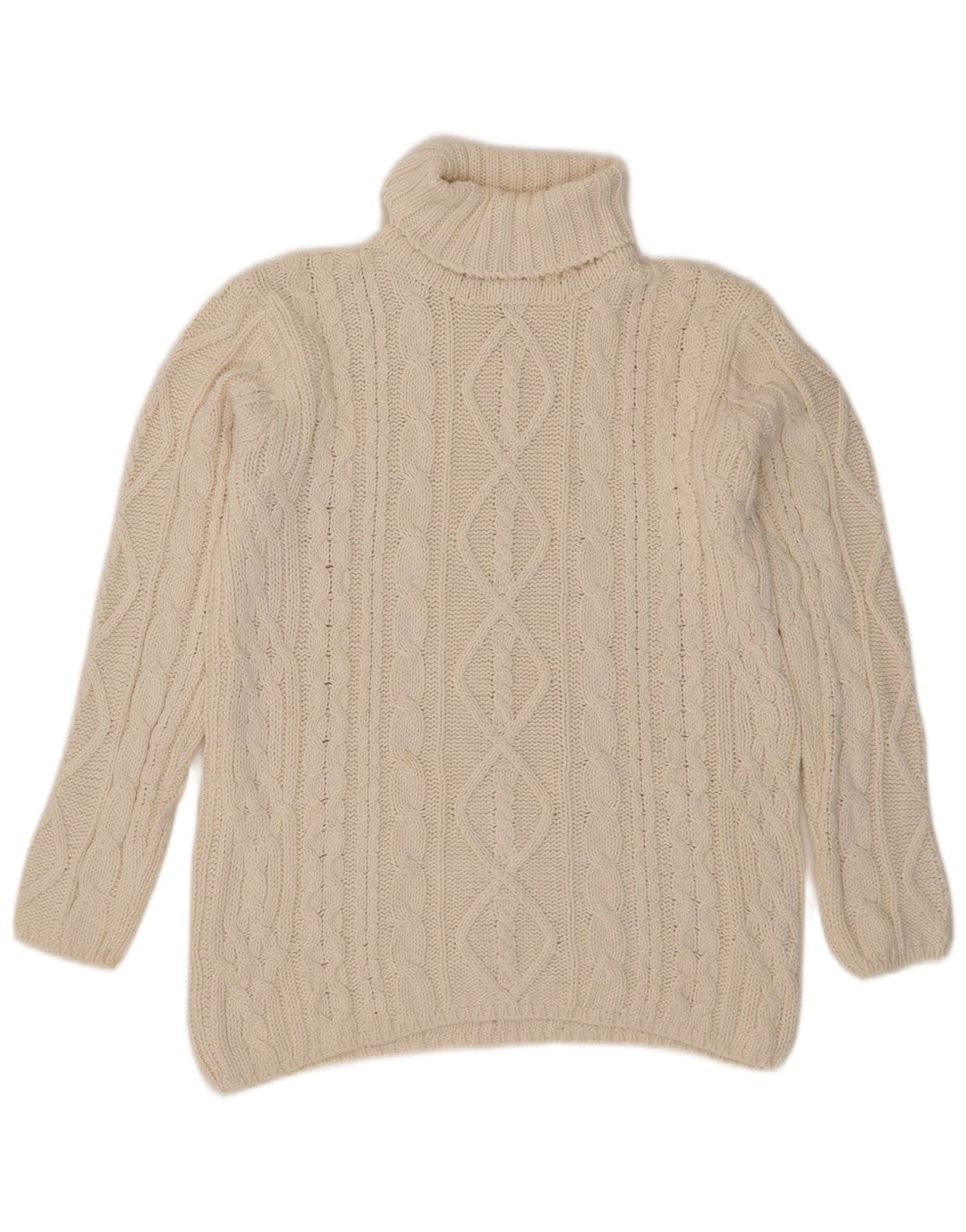 L.O.G.G Mens Roll Neck Jumper Sweater Medium Off White Ramie