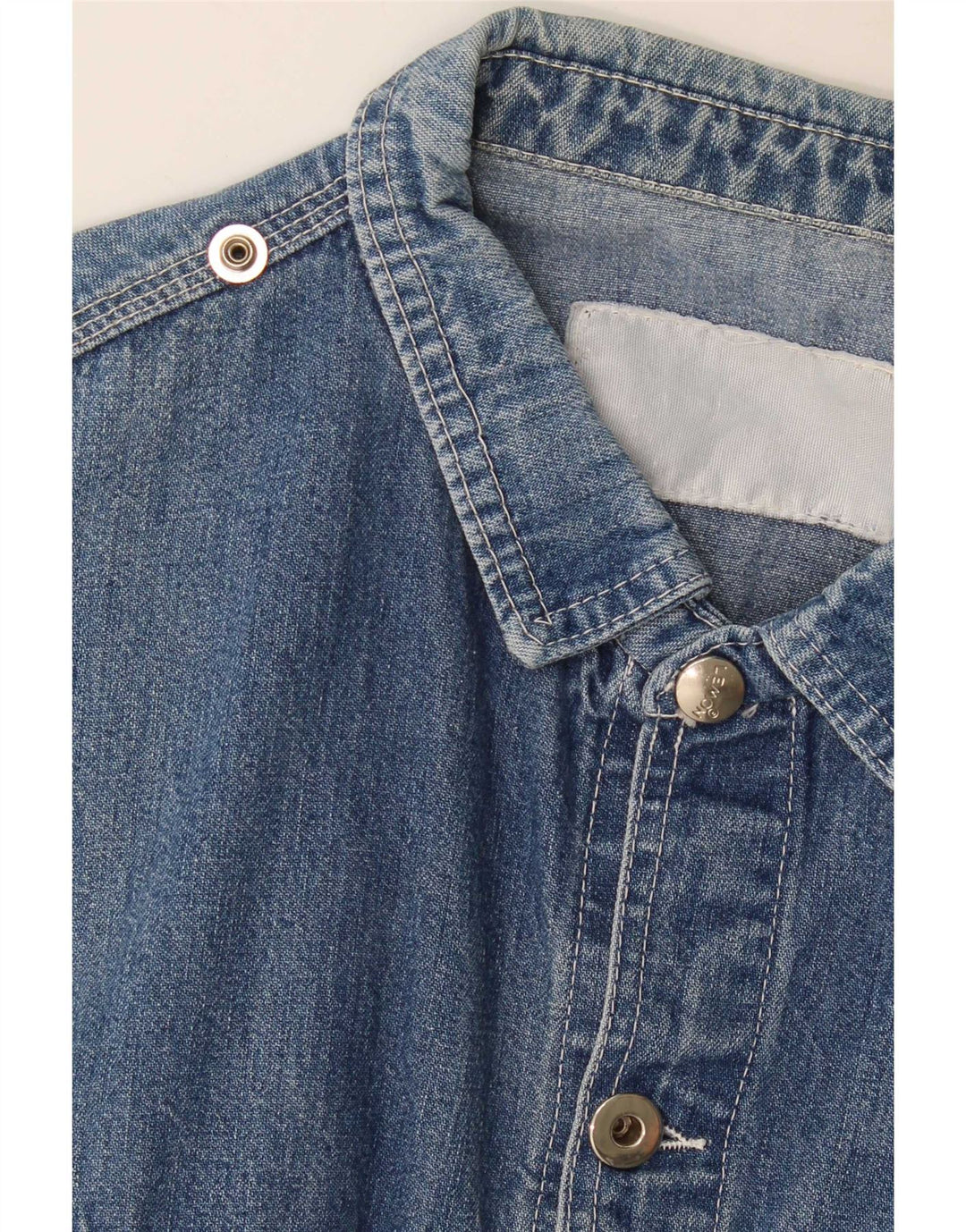 Lemon Mens Short Sleeve Denim Shirt Medium Blue