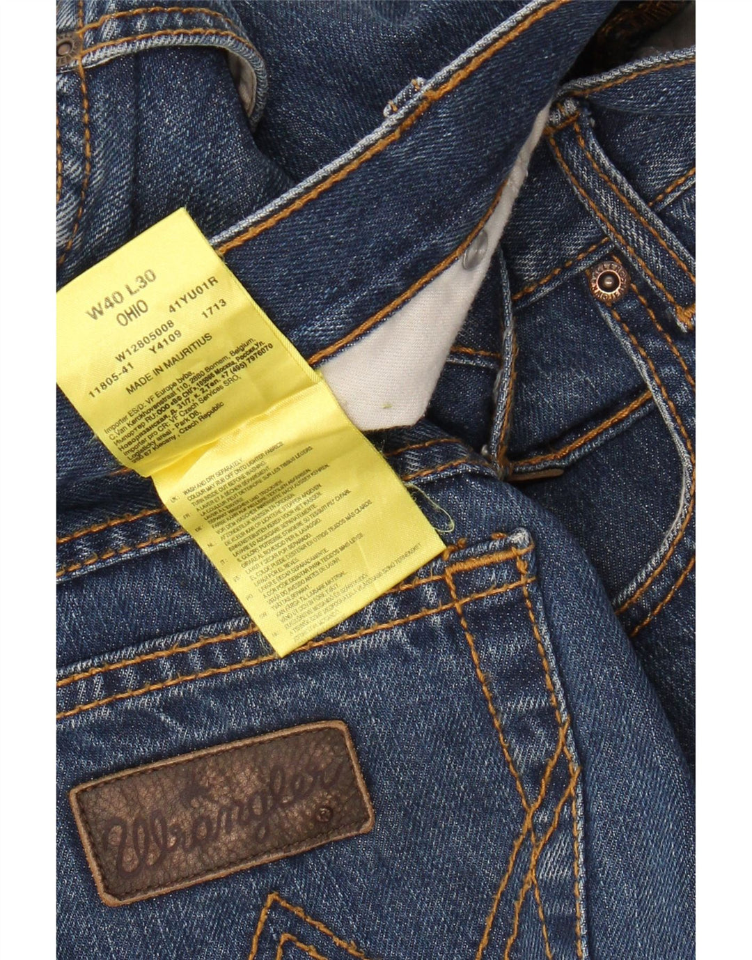 WRANGLER Mens Ohio Straight Jeans W40 L30 Blue Cotton