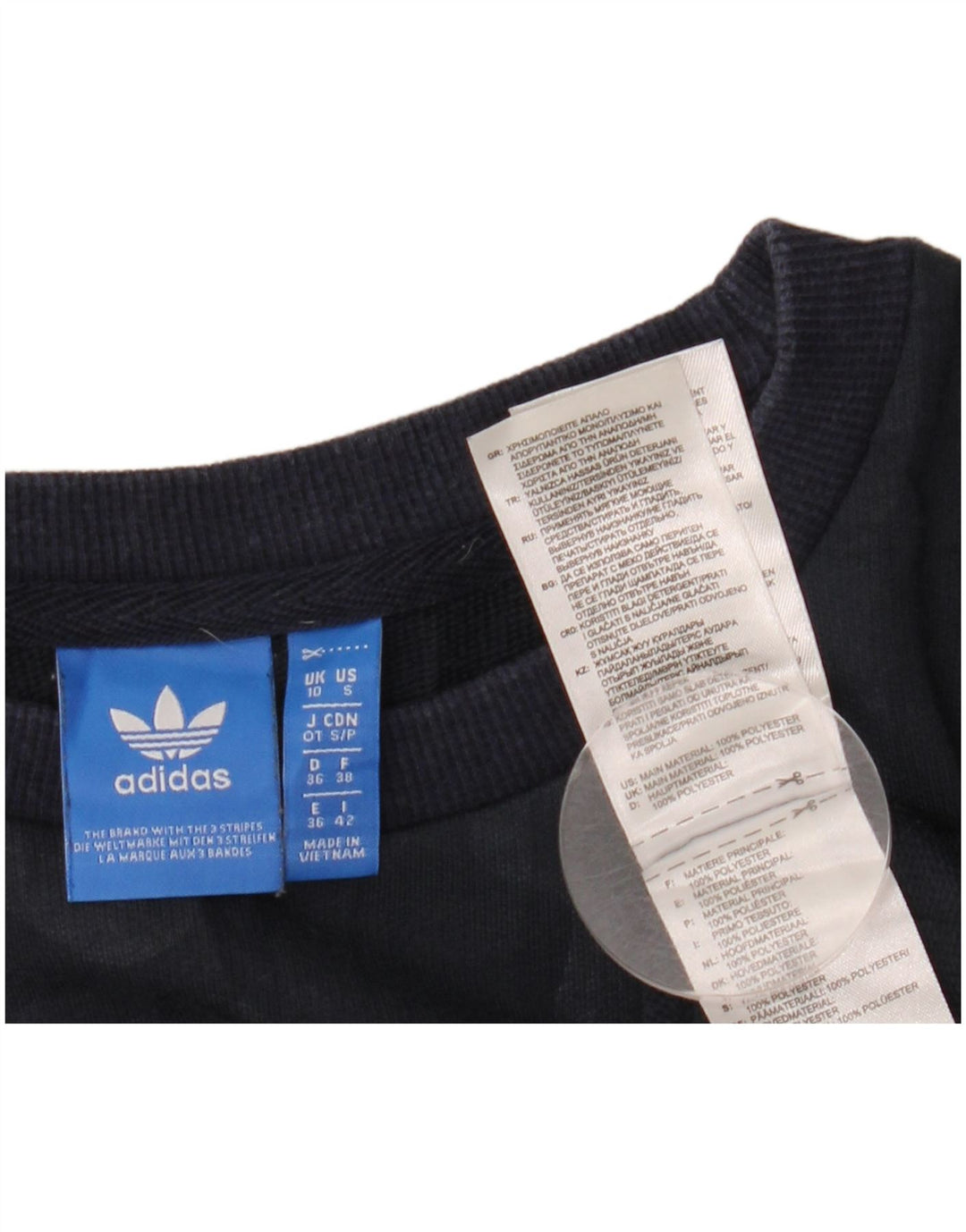ADIDAS Womens Oversized Sweatshirt Jumper UK 10 Small  Navy Blue