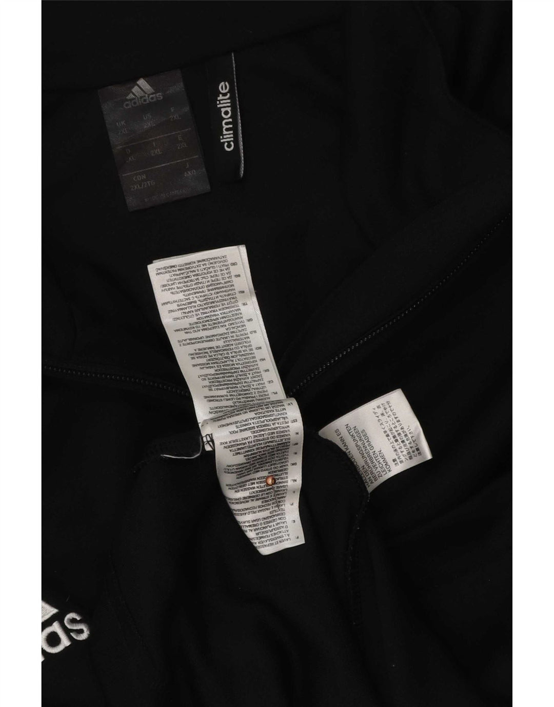 Adidas Mens Climalite Zip Neck Pullover Tracksuit Top 2XL Black Polyester