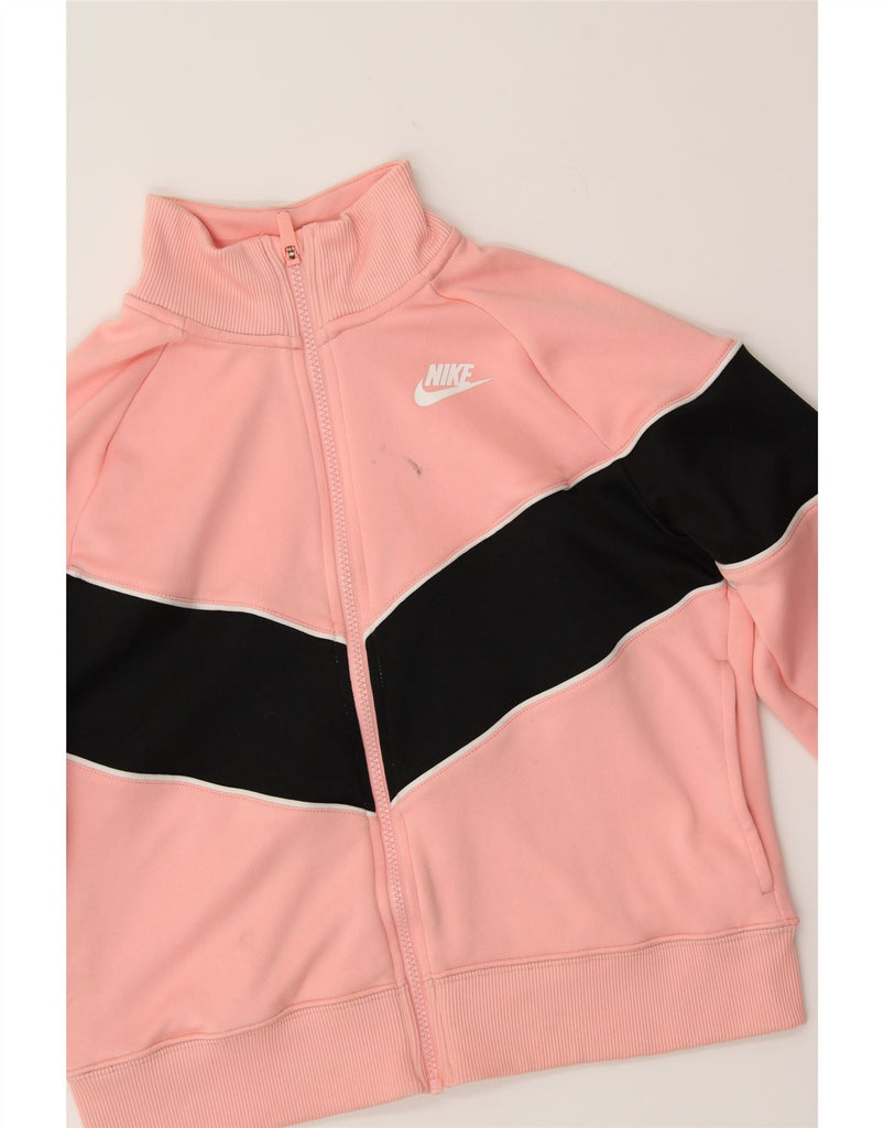 NIKE Girls Crop Tracksuit Top Jacket 13-14 Years XL Pink Colourblock Vintage Nike and Second-Hand Nike from Messina Hembry 