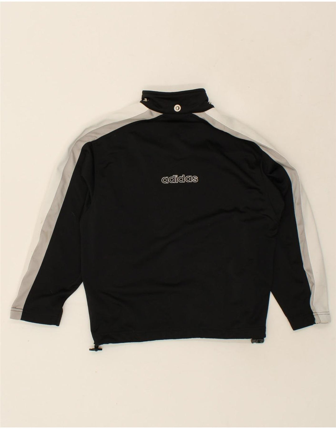 ADIDAS Boys Graphic Tracksuit Top Jacket 9-10 Years Black Colourblock Vintage Adidas and Second-Hand Adidas from Messina Hembry 
