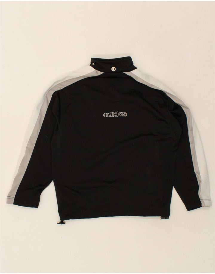 ADIDAS Boys Graphic Tracksuit Top Jacket 9-10 Years Black Colourblock Vintage Adidas and Second-Hand Adidas from Messina Hembry 
