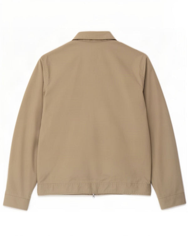 Marks & Spencer Mens Autograph Bomber Jacket UK 36 Small Beige Cotton
