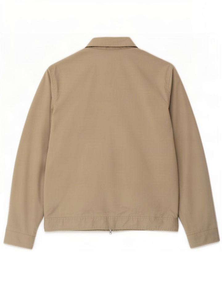 Marks & Spencer Mens Autograph Bomber Jacket UK 36 Small Beige Cotton