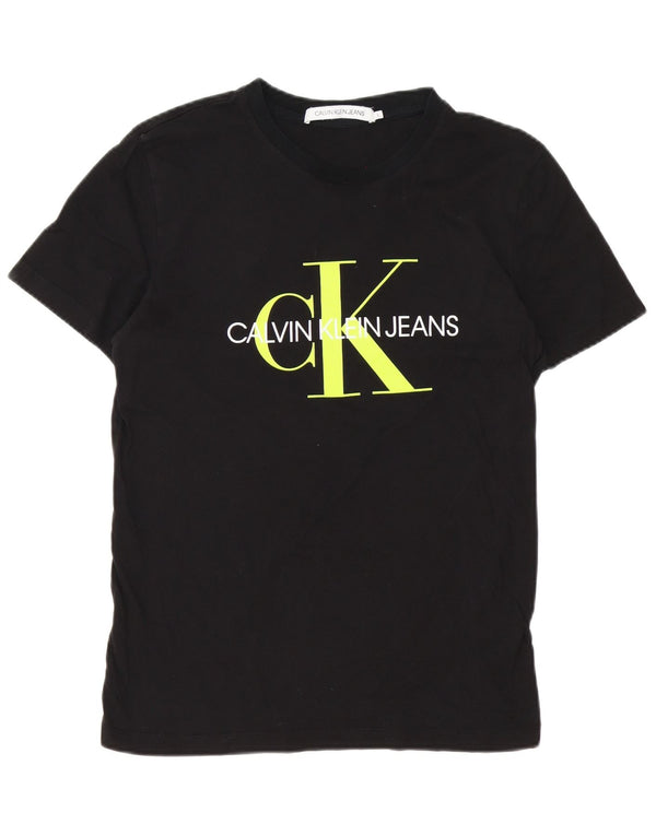 Calvin Klein Jeans Mens Graphic T-Shirt Top Large Black Cotton