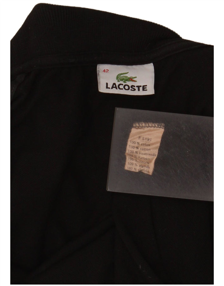 Lacoste Womens Polo Shirt Size 42 Large Black Cotton