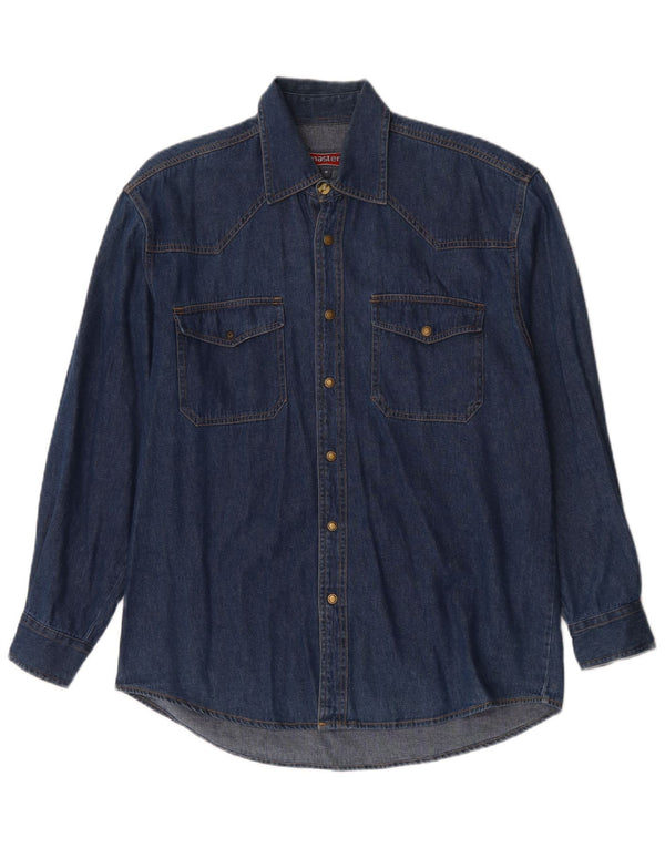 Master Mens Denim Shirt Medium Blue Cotton