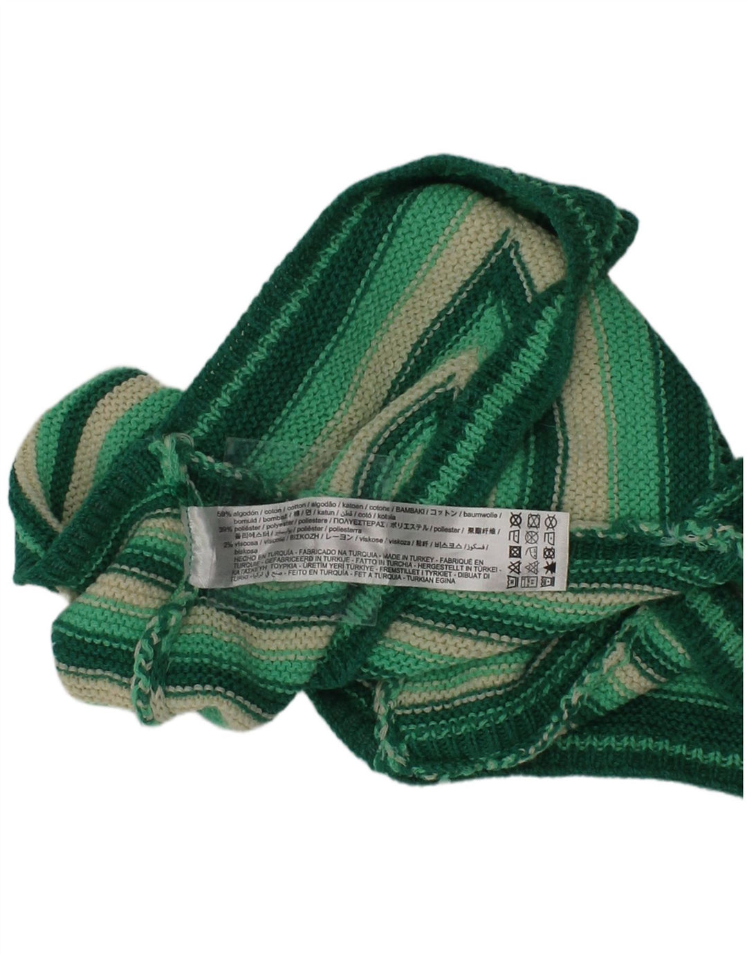 Zara Womens Knit Crop Top Medium Green Striped Cotton