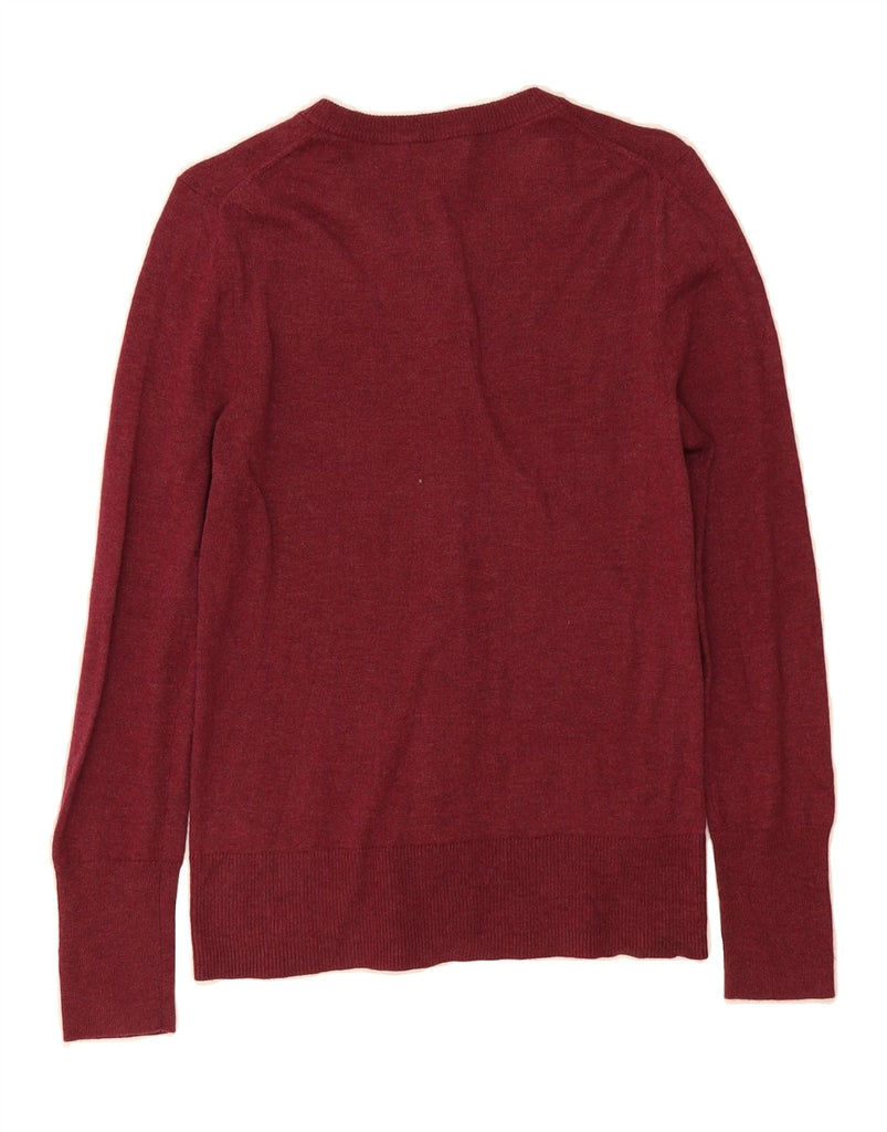 EDDIE BAUER Womens Cardigan Sweater UK 6 XS Burgundy Cotton Vintage Eddie Bauer and Second-Hand Eddie Bauer from Messina Hembry 