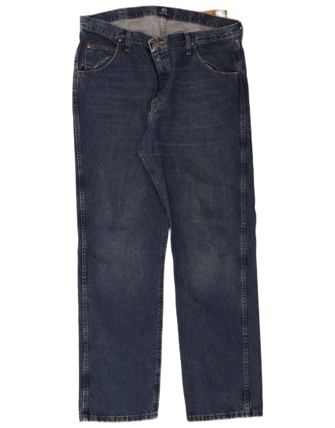 Wrangler Mens Straight Jeans W38 L32 Blue Cotton