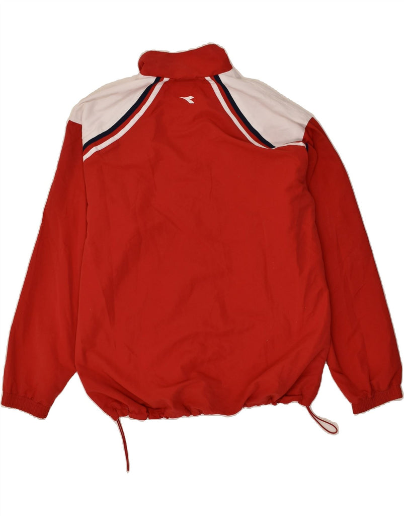 DIADORA Mens Tracksuit Top Jacket Large Red Colourblock Polyester | Vintage Diadora | Thrift | Second-Hand Diadora | Used Clothing | Messina Hembry 