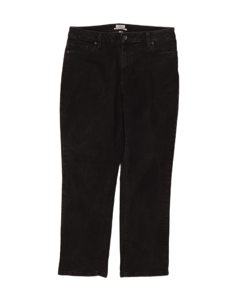 L.L.BEAN Womens Classic Fit Straight Jeans US 14 XL W32 L27 Black Cotton Vintage L.L.Bean and Second-Hand L.L.Bean from Messina Hembry 