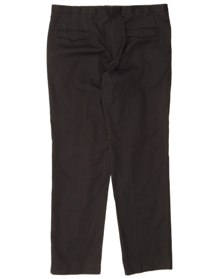 Marks & Spencer Mens Tailored Fit Straight Suit Trousers W38 L33 Black