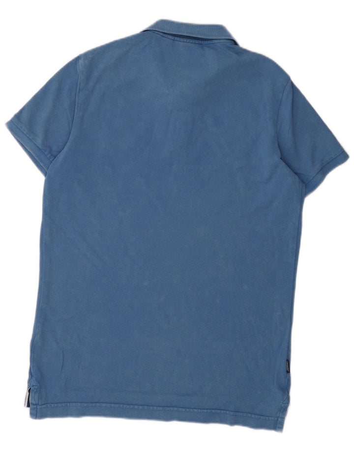 Superdry Mens Polo Shirt Large Blue Cotton
