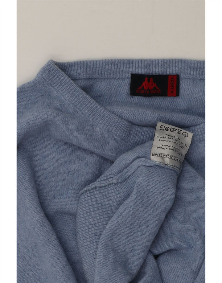 Kappa Mens Crew Neck Jumper Sweater XL Blue Wool