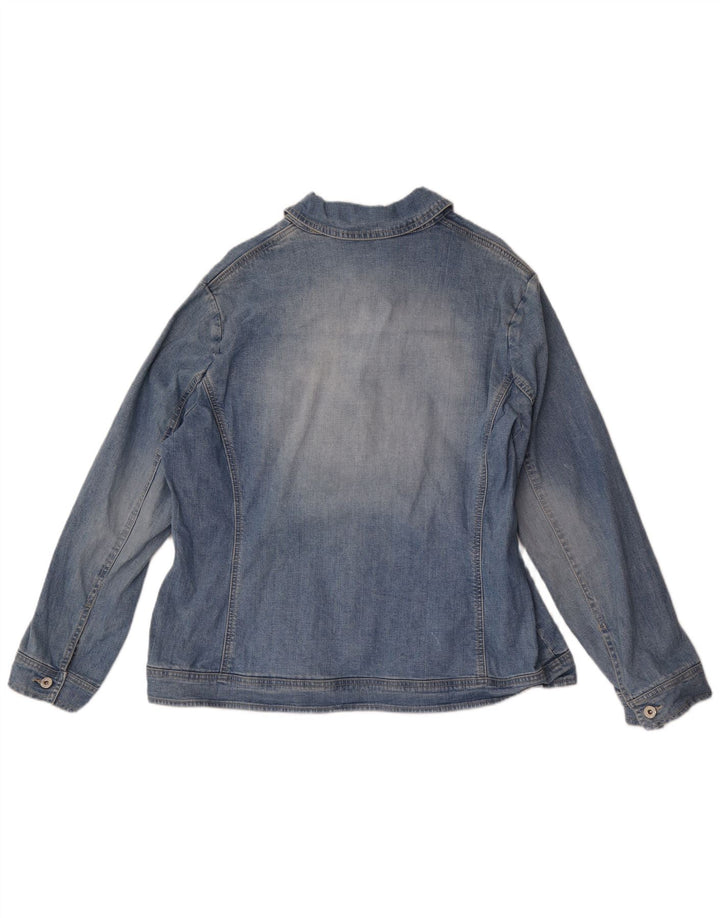 Krizia Womens Oversized Denim Jacket Size 25 Large Blue Cotton