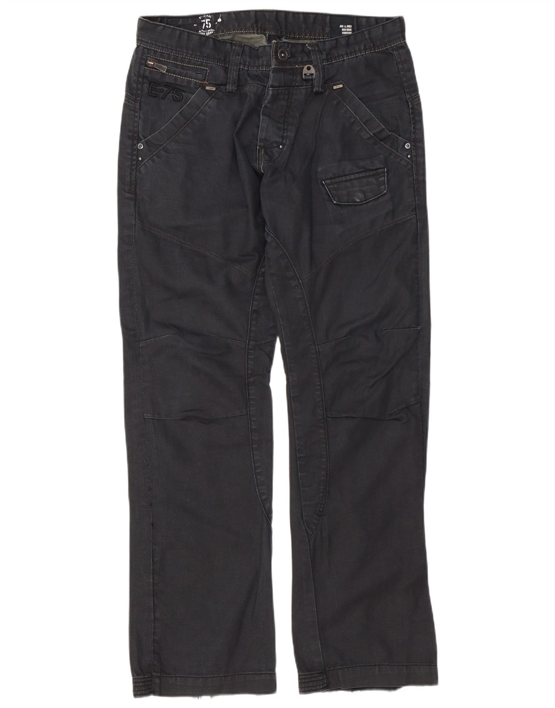 Jack & Jones Mens Straight Jeans W34 L34 Black Cotton