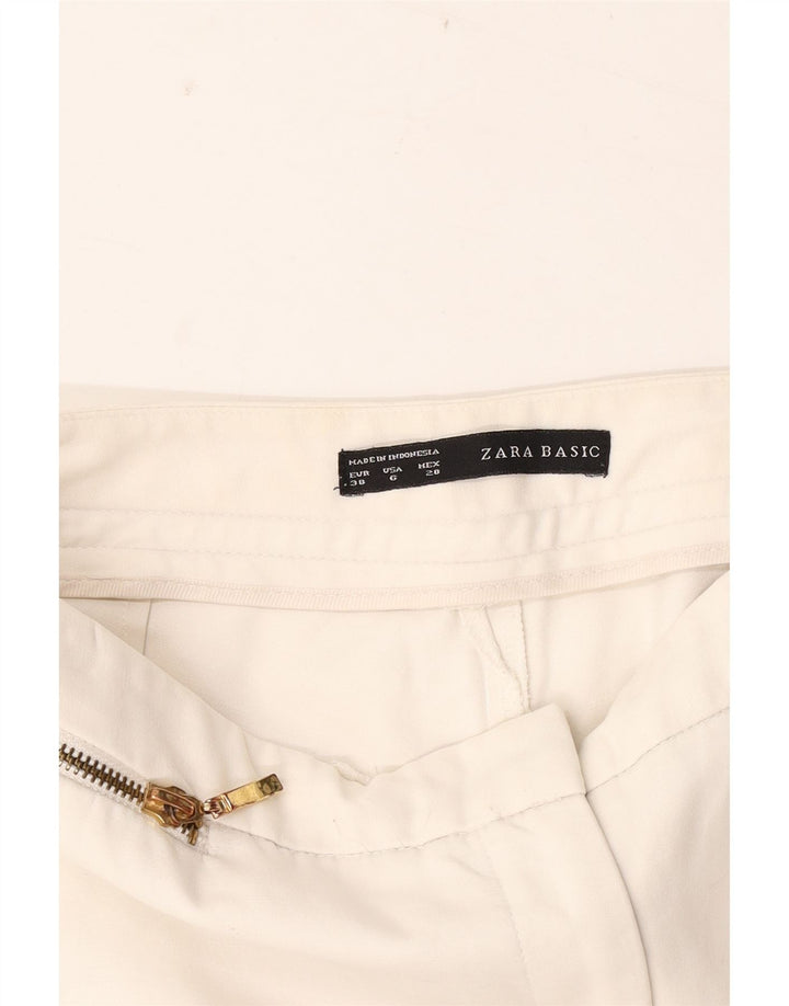 Zara Womens Slim Cropped Trousers EU 38 Small W28 L26 White