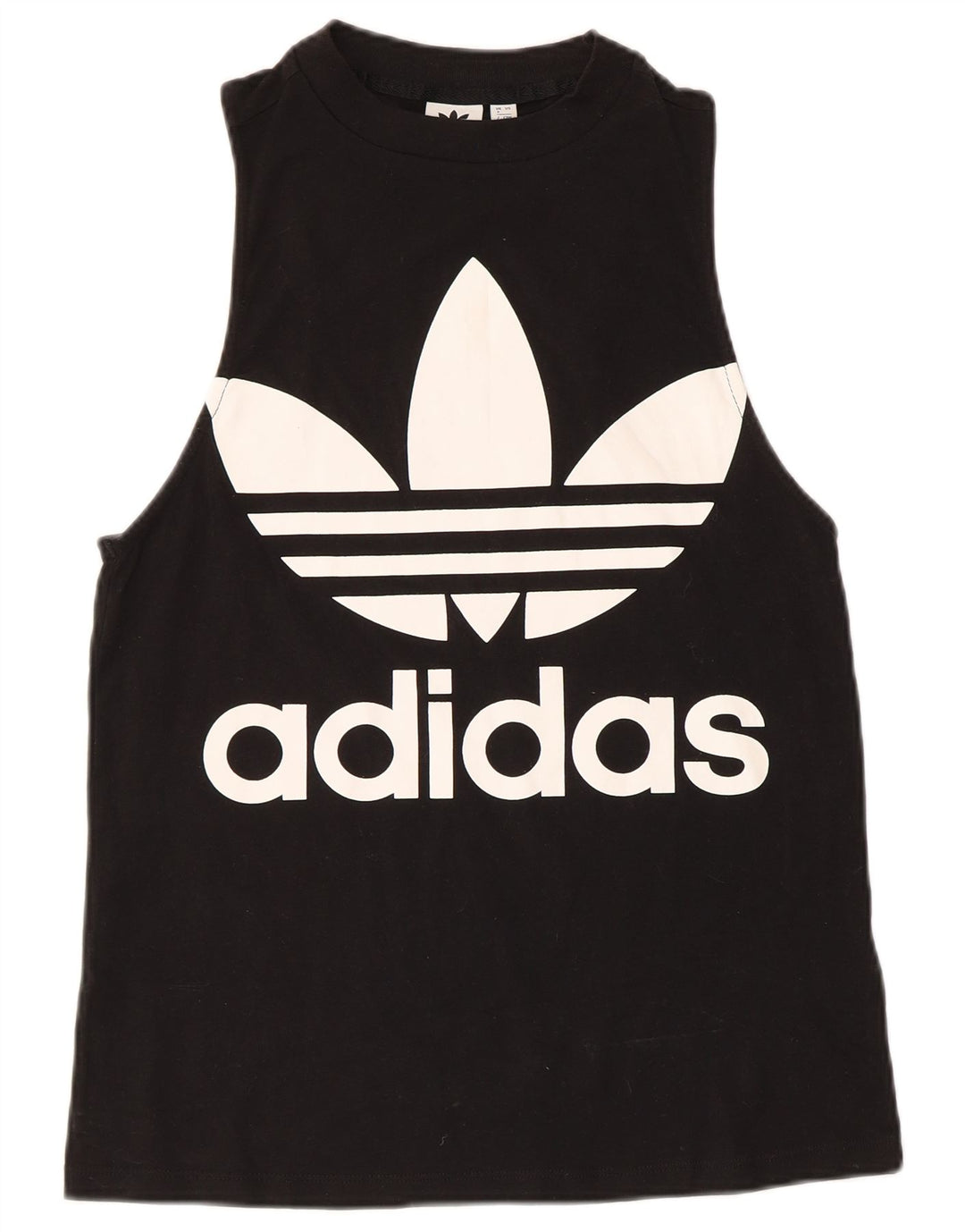 Adidas Womens Graphic Vest Top UK 8 Small Black Cotton