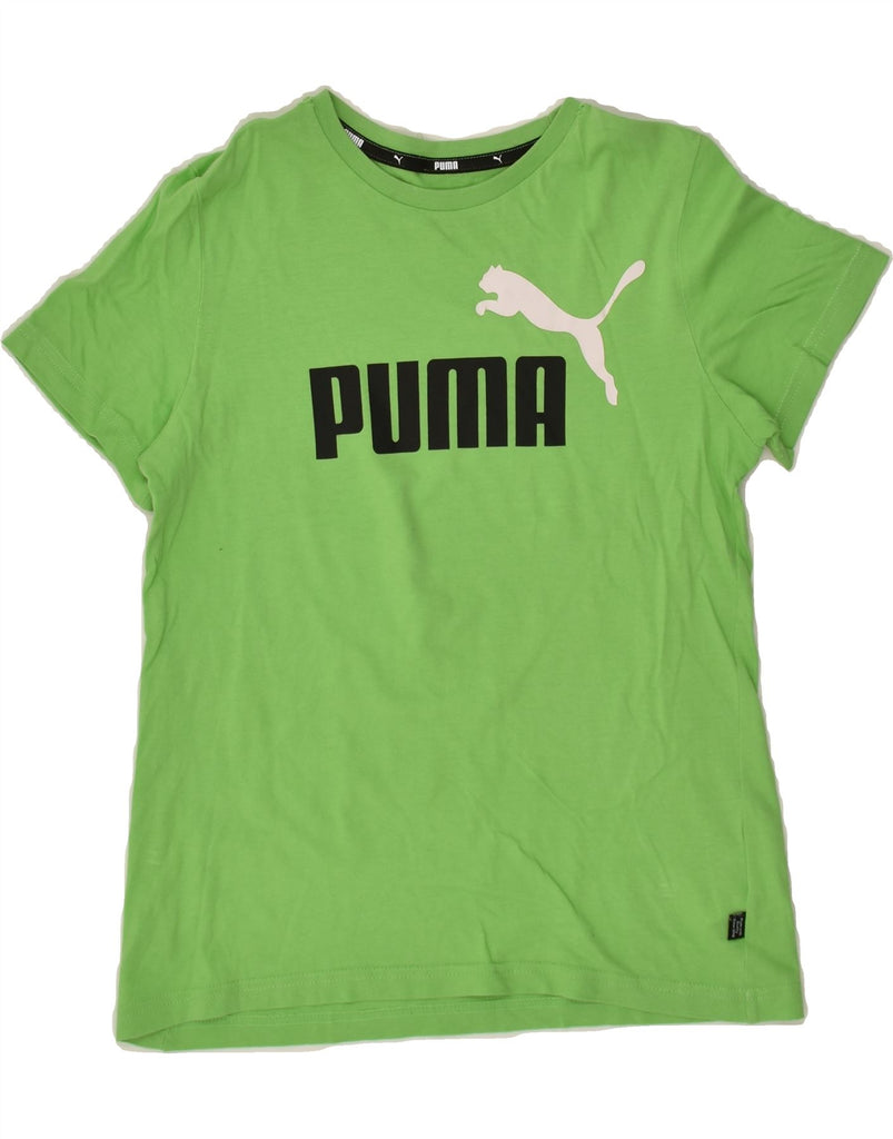 PUMA Boys Graphic T-Shirt Top 11-12 Years Green Cotton | Vintage Puma | Thrift | Second-Hand Puma | Used Clothing | Messina Hembry 