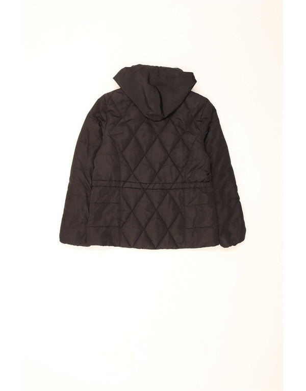 Marks & Spencer Womens Loose Fit Hooded Padded Jacket UK 10 Small Black