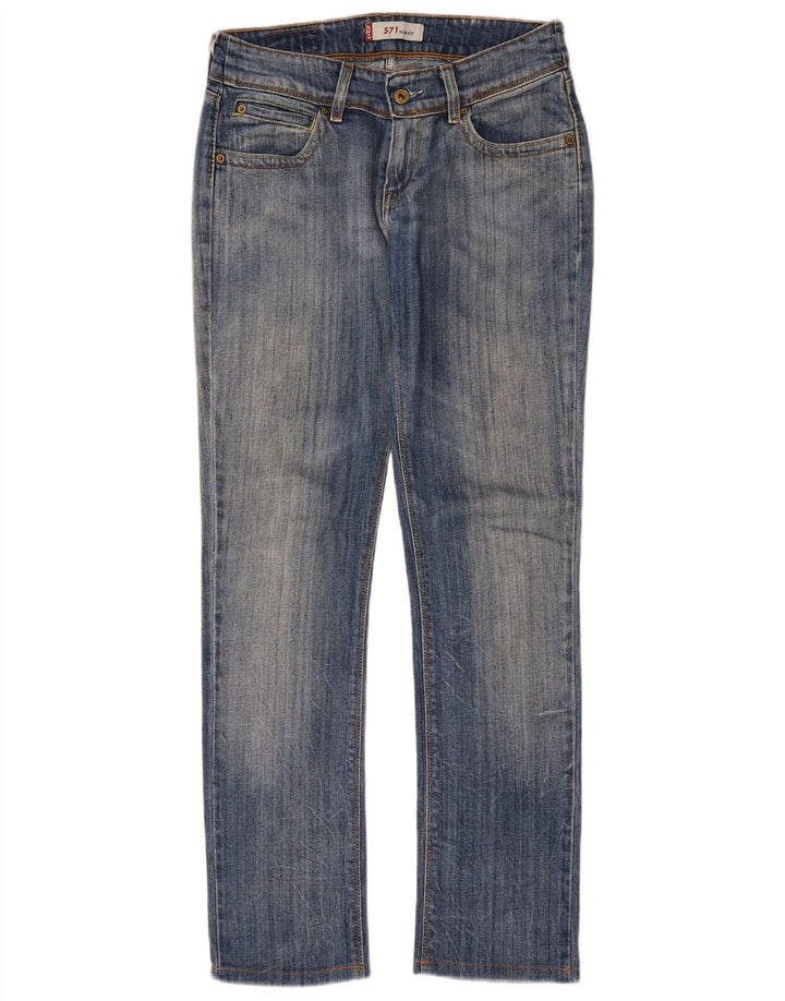 Levi's Womens 571 Slim Jeans W29 L30 Blue Cotton