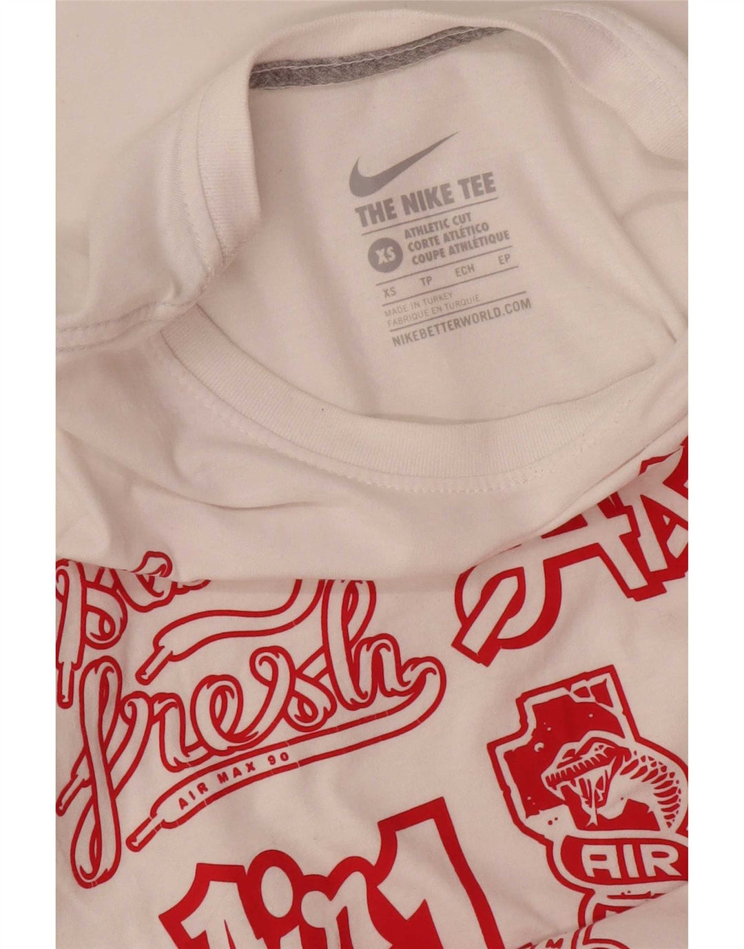 Nike Mens Athletic Cut Graphic T-Shirt Top XS White