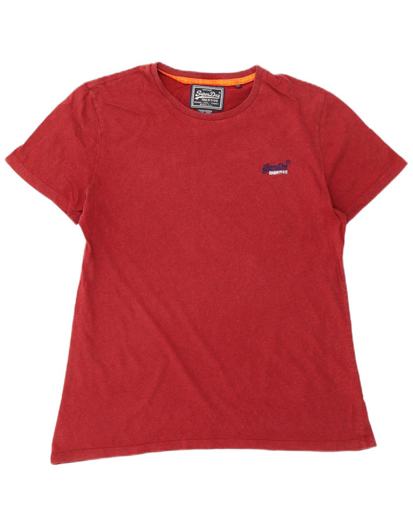 Superdry Mens T-Shirt Top Large Red Cotton