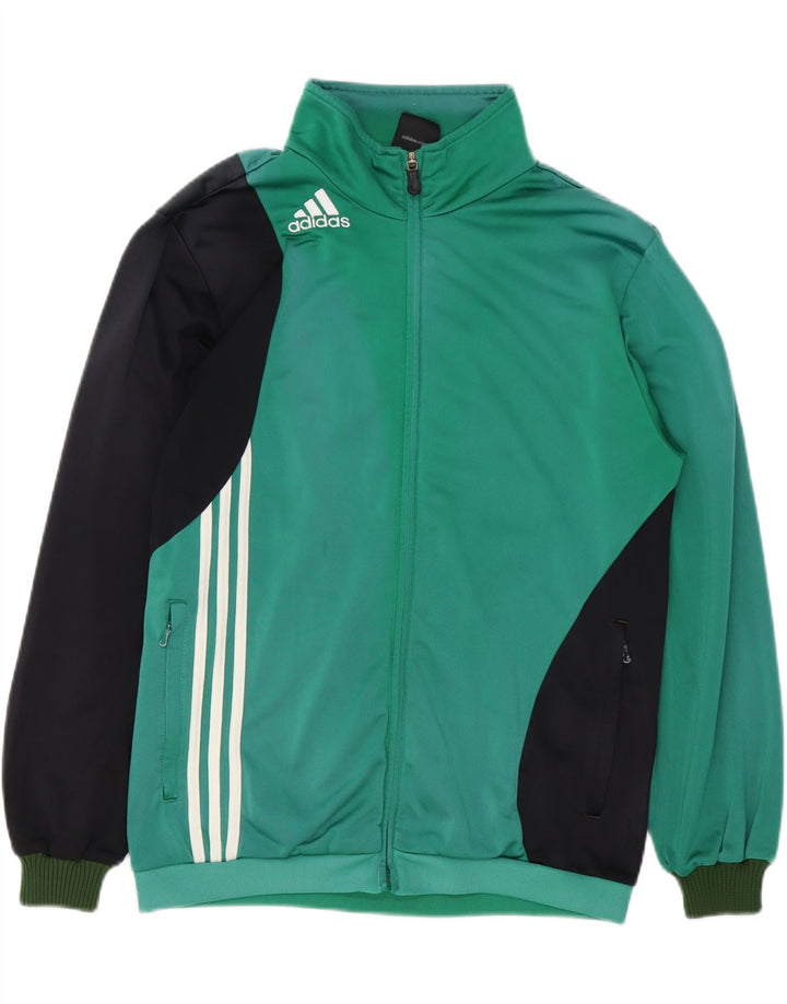 Adidas Mens Tracksuit Top Jacket UK 40/42 Medium Green Colourblock