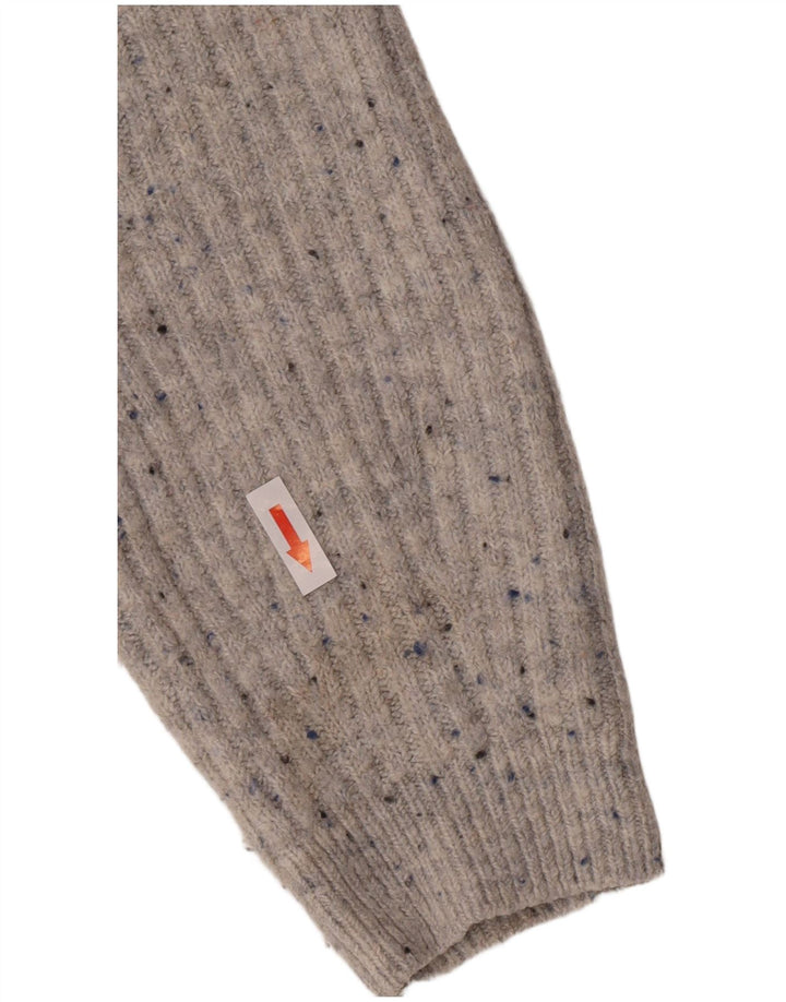 Marks & Spencer Womens Crop Cardigan Sweater UK 12 Medium Grey Flecked