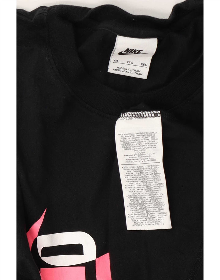 Nike Mens Graphic T-Shirt Top 2XL Black Cotton