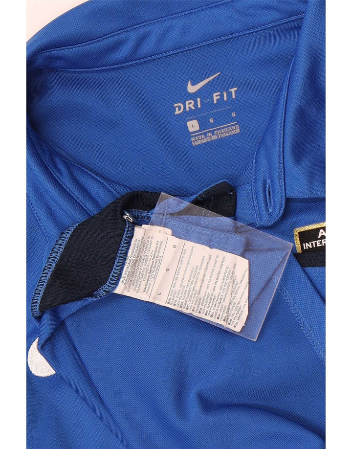 Nike Mens Calcio Graphic Polo Shirt Large Blue Colourblock Polyester