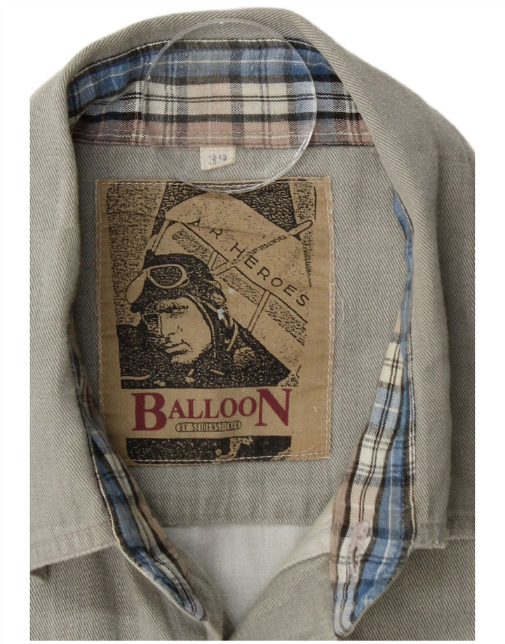 BALLOON Mens Flannel Shirt Size 39 Medium Grey