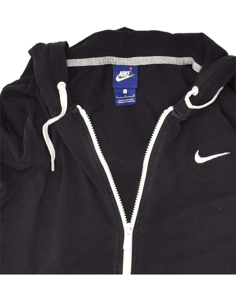 NIKE Womens Zip Hoodie Sweater UK 16 Large Navy Blue Cotton Vintage Nike and Second-Hand Nike from Messina Hembry 