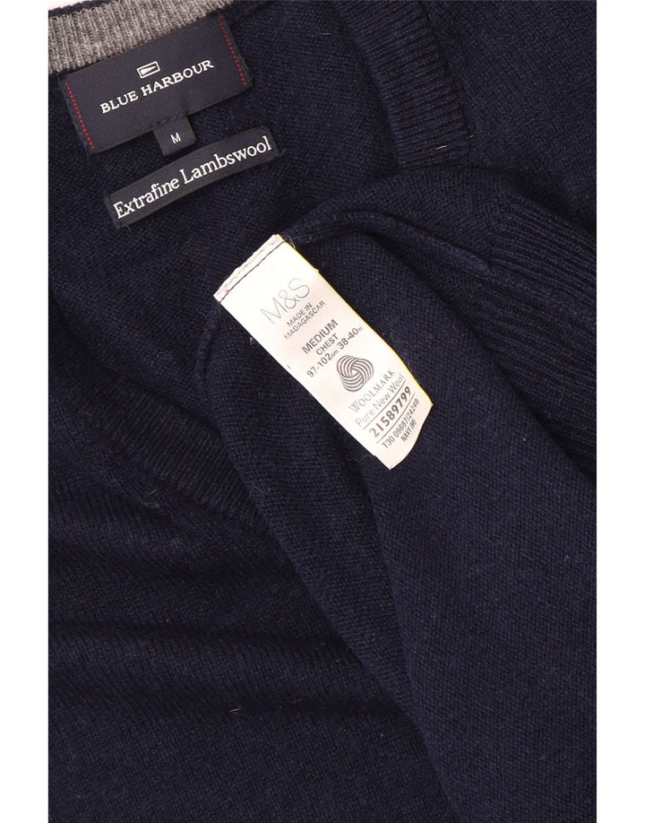 MARKS & SPENCER Mens Blue Harbour Vest Tank Top Medium Navy Blue Wool