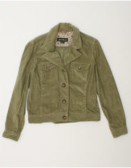 EDDIE BAUER Womens Corduroy Jacket UK 14 Medium Khaki Cotton