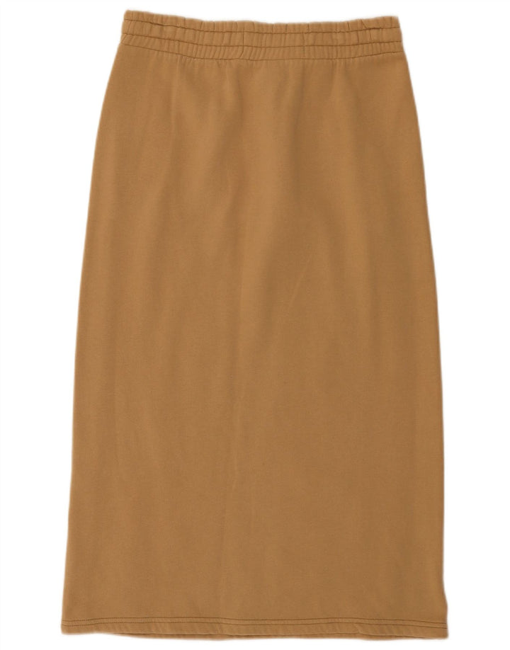Benetton Womens Midi Skirt Medium W28 Beige Cotton