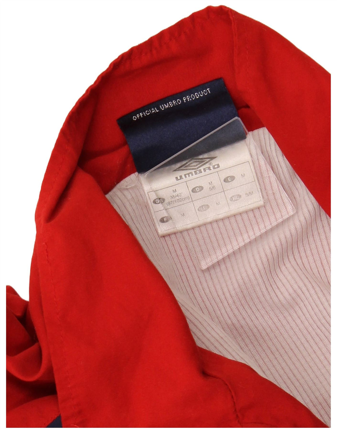 UMBRO Mens Tracksuit Top Jacket UK 38/40 Medium Red Colourblock Polyester