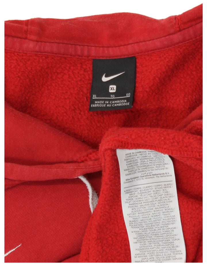 Nike Mens Hoodie Jumper XL Red Cotton