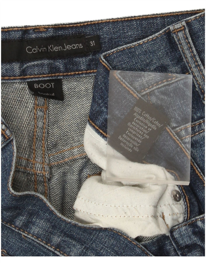 Calvin Klein Womens Bootcut Jeans W31 L32 Blue Cotton