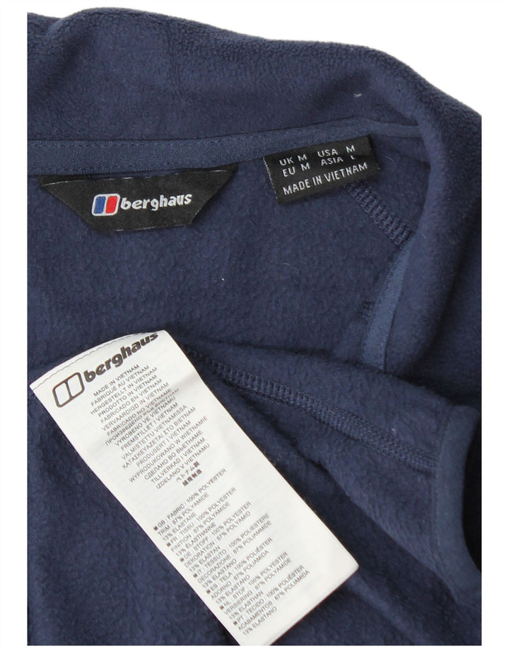 Berghaus Mens Zip Neck Fleece Jumper Medium Navy Blue Polyester