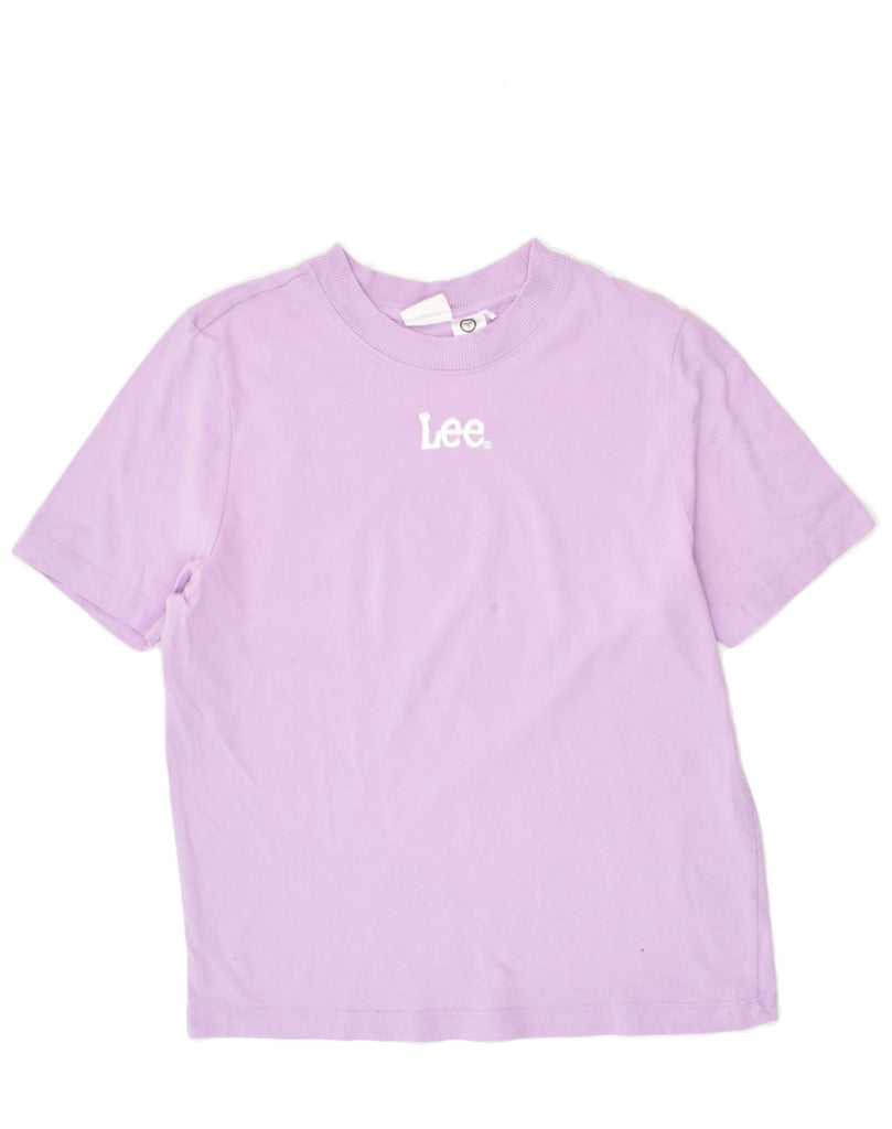 LEE Womens Graphic T-Shirt Top UK 8 Small Purple Cotton | Vintage Lee | Thrift | Second-Hand Lee | Used Clothing | Messina Hembry 