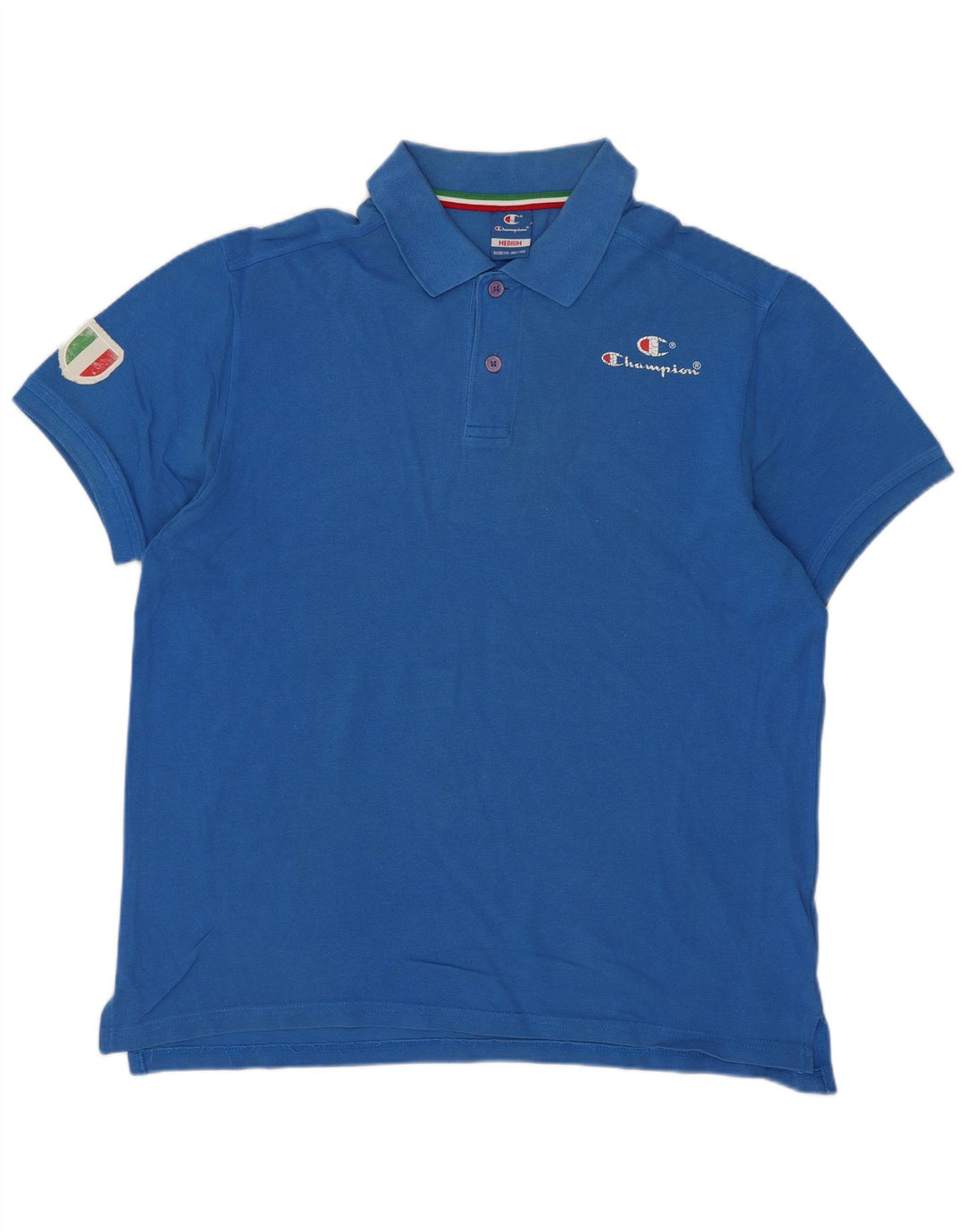 Champion Mens Polo Shirt Medium Blue Cotton
