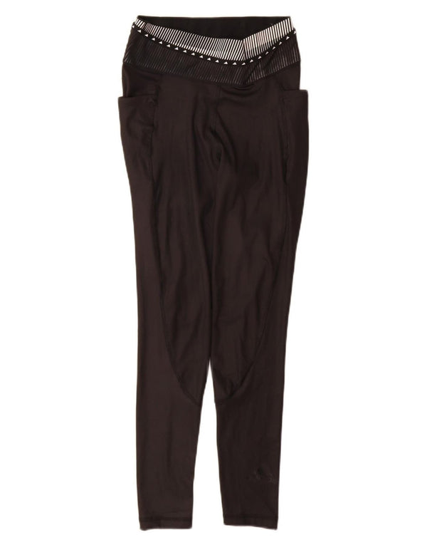 Adidas Womens Tight Fit Graphic Leggings UK 8/10 Small Black Geometric