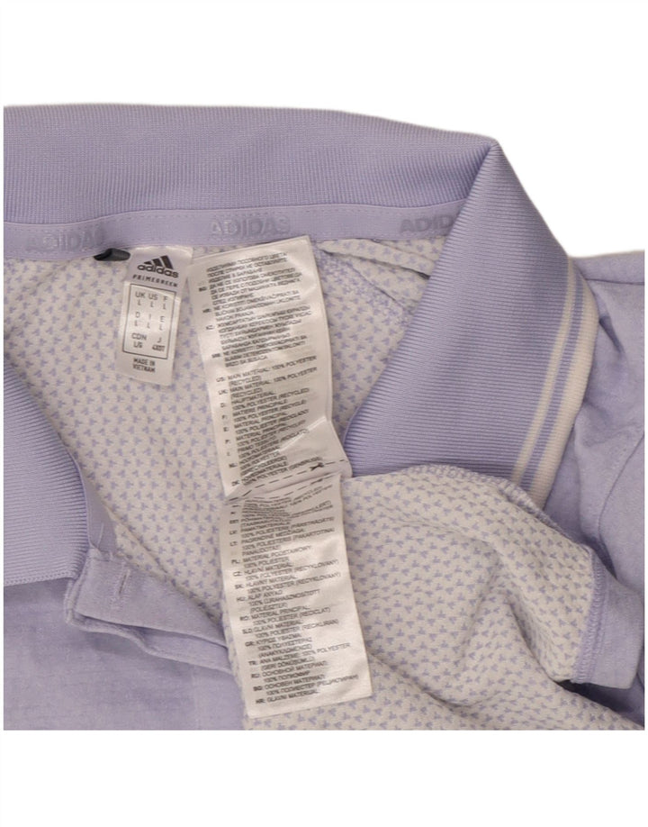 ADIDAS Womens Polo Shirt UK 14 Large Purple Polyester