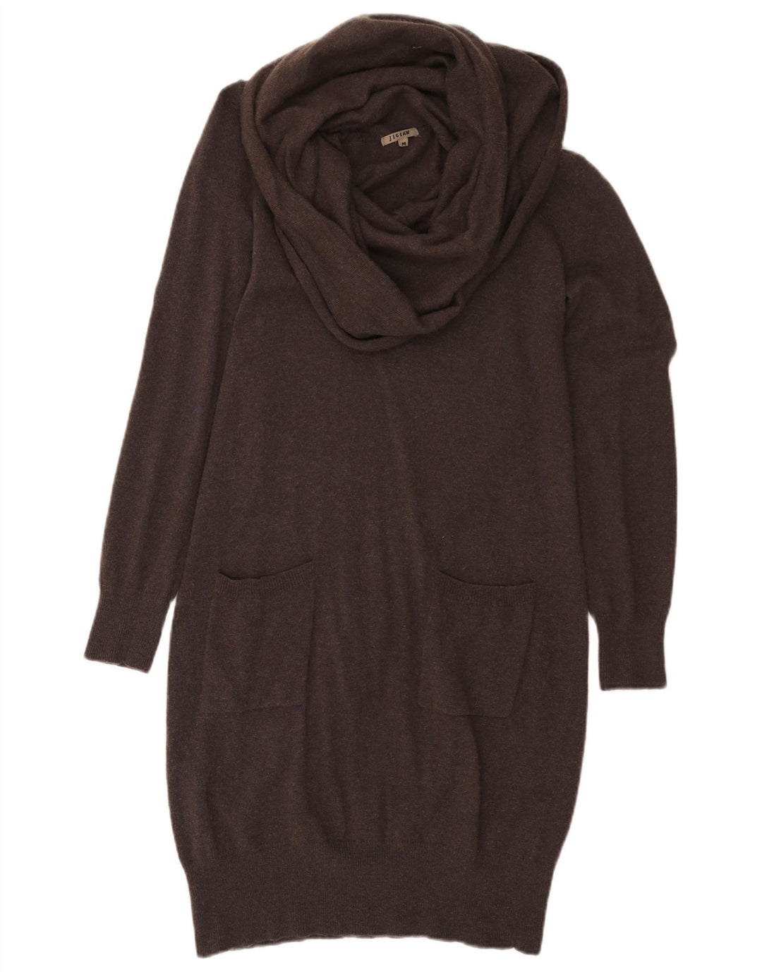 Jigsaw Womens Jumper Dress UK 12 Medium Brown Wool